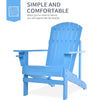 Outsunny Classic Adirondack Chair Muskoka Chair, Garden Deck Chair with Cup Holder for Patio, Indoor, Backyard, Blue