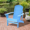 Outsunny Classic Adirondack Chair Muskoka Chair, Garden Deck Chair with Cup Holder for Patio, Indoor, Backyard, Blue