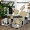Outsunny 5PC Wicker Patio Lounger, Outdoor PE Rattan 5-level Adjustable Recliner Sofa Bed with Storage Side Table and Footstools, for Patio, Garden, Poolside, Khaki