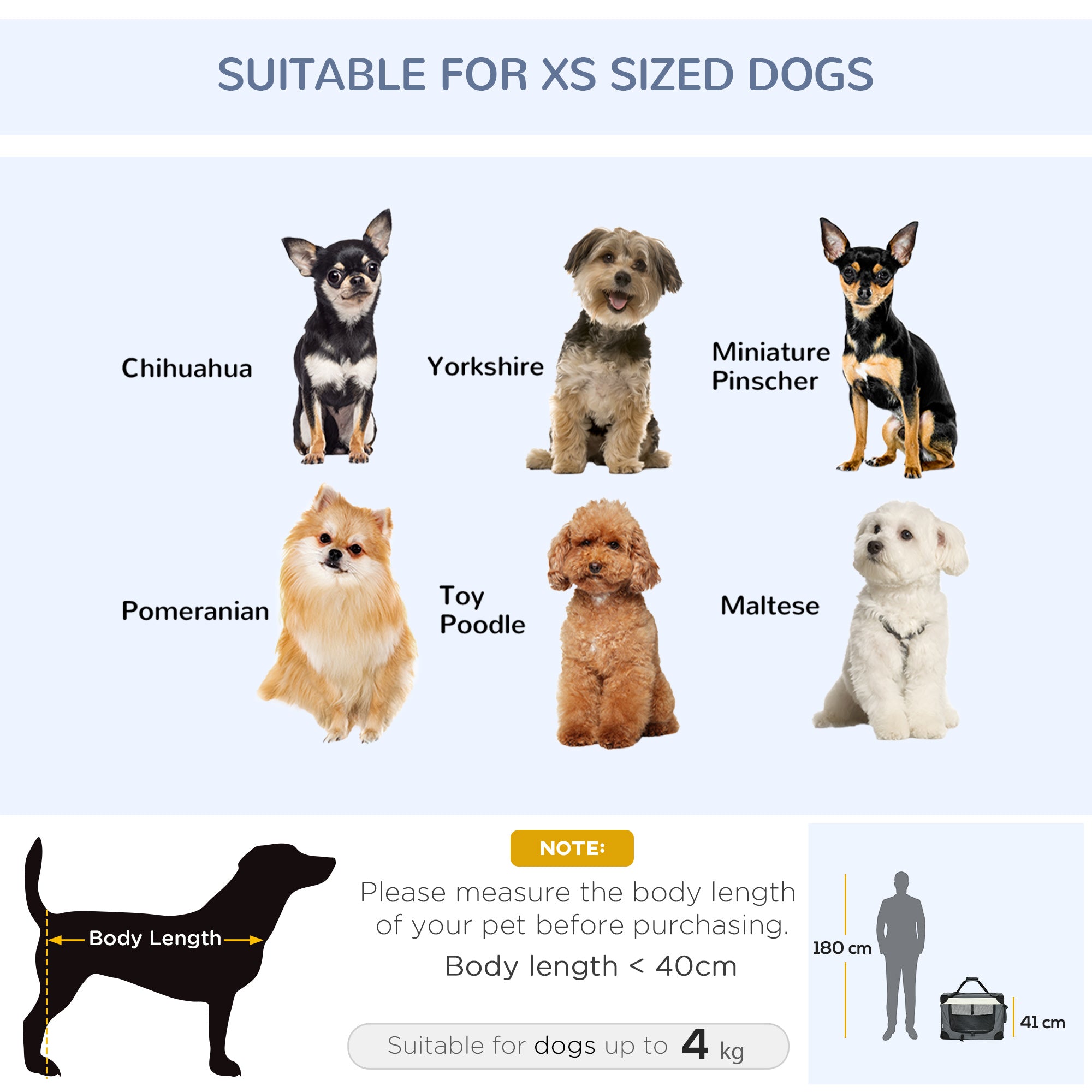 PawHut 60cm Foldable Pet Carrier for Miniature Dogs, Portable Cat Carrier Soft Side Pet Travel Crate with Removable Mat, Breathable Mesh - Grey