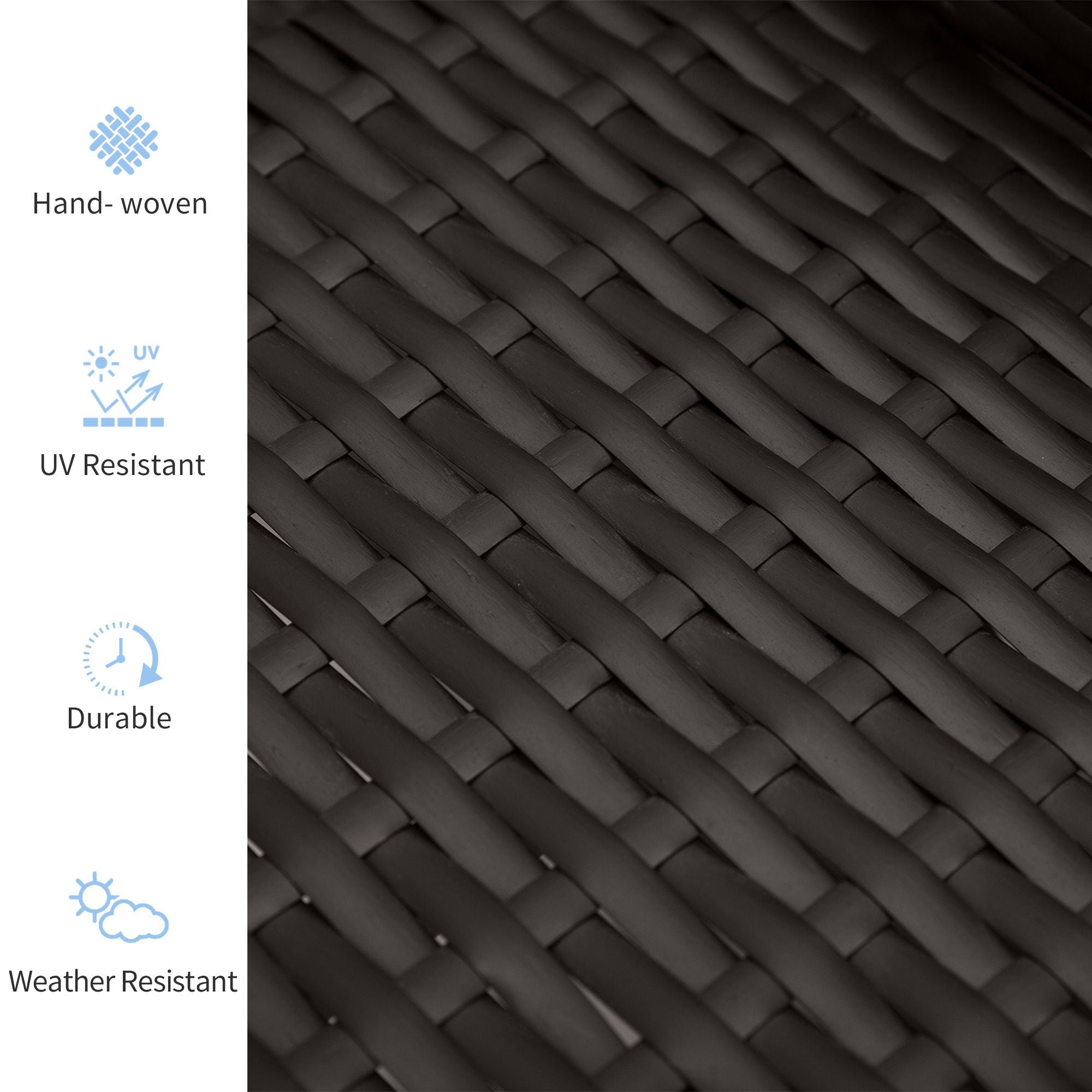 Outsunny Wicker Recliner Chair Sofa Patio Furniture Outdoor Chair Rattan Relaxing Lounge Seat Garden Adjustable Armchair with Cushion with Retractable Footrest Dark Brown/Blue