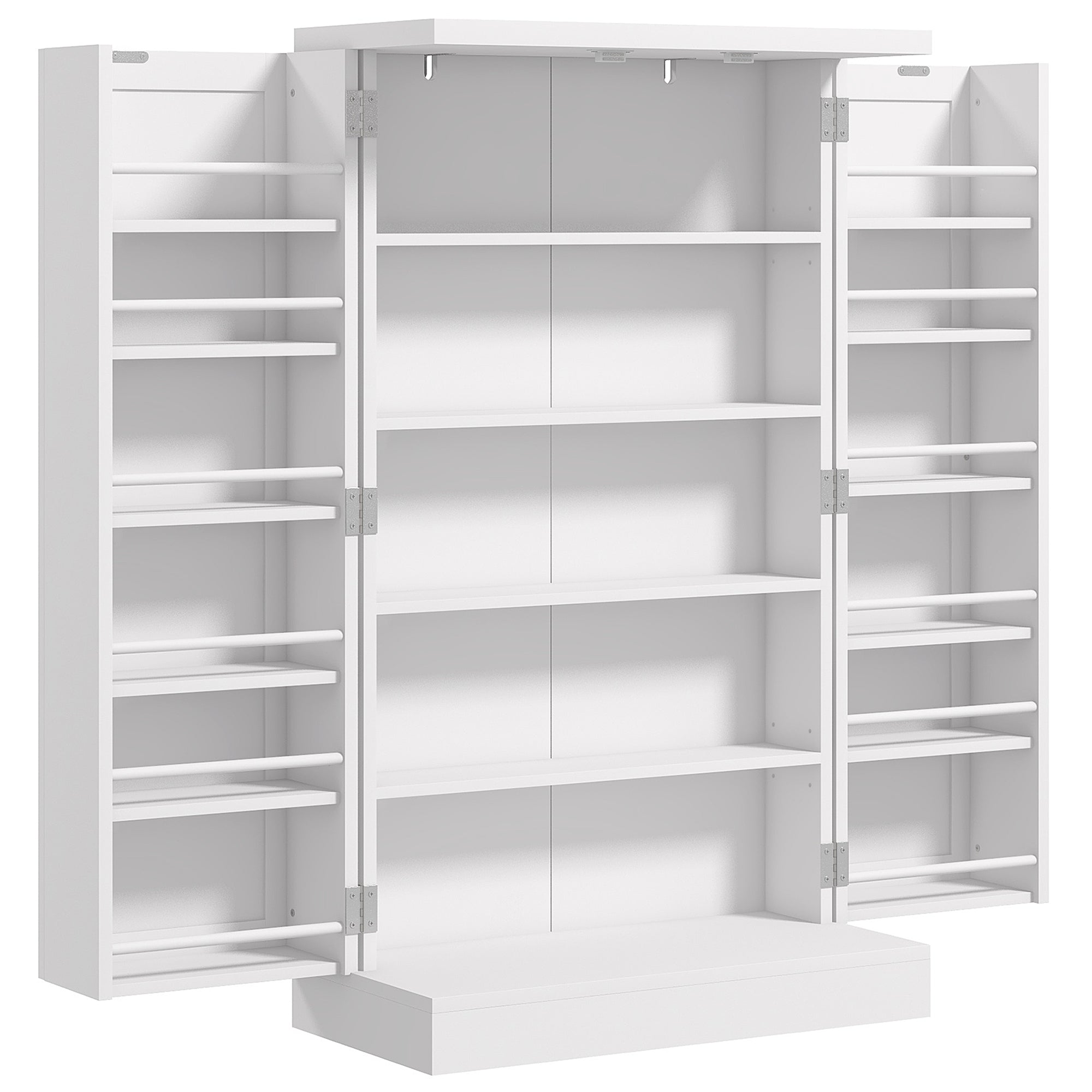HOMCOM 41" Kitchen Pantry, Freestanding Kitchen Storage Cabinet with Double Doors, 5-Tier Shelf and Adjustable Shelves, White