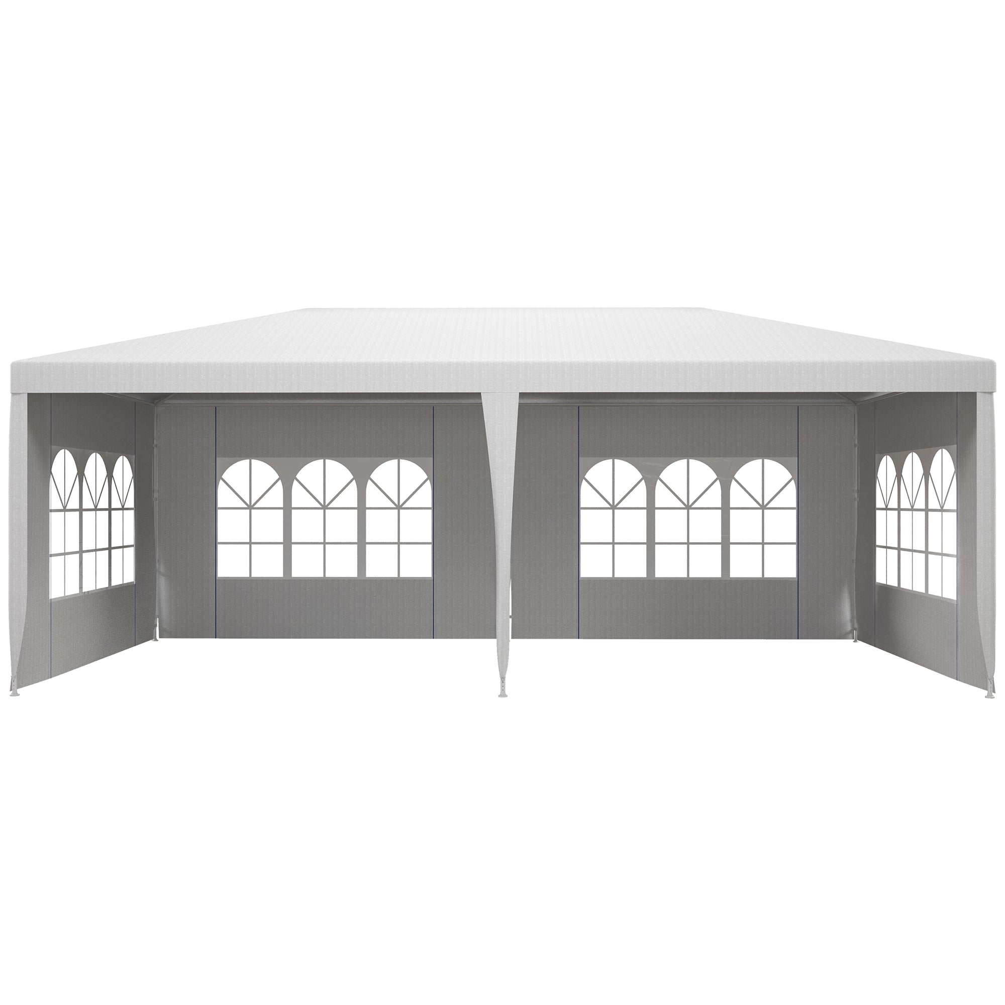 Outsunny 18.7' x 9.4' Party Tent, Portable Folding Wedding Tent, Garden Canopy Event Shelter, Outdoor Sunshade with 4 Removable Sidewalls, White