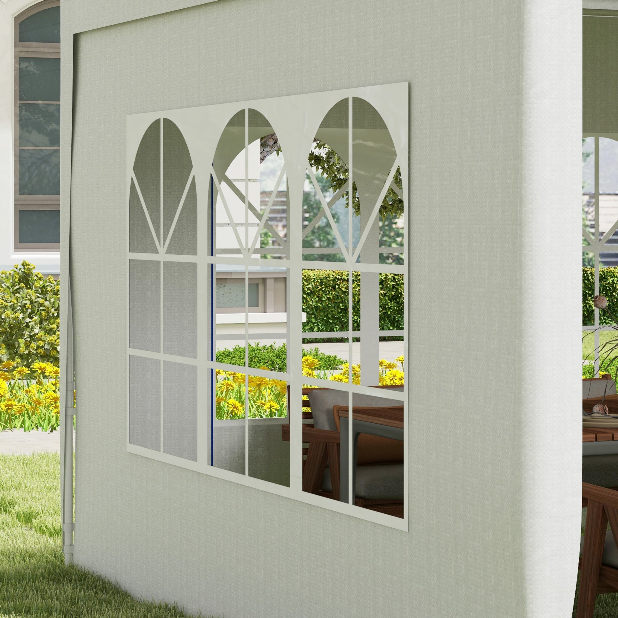 Outsunny 18.7' x 9.4' Party Tent, Portable Folding Wedding Tent, Garden Canopy Event Shelter, Outdoor Sunshade with 4 Removable Sidewalls, White