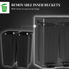 HOMCOM Dual Kitchen Garbage Bin, 2 x 7.4 Gallon (2 x 28 L) Trash Can with Foot Pedal, Soft-Close Garbage Can with Removable Inner Buckets, Fingerprint-Proof for Kitchen, Black