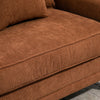 HOMCOM Modern 3-Seater Sofa, Upholstered Corduroy Fabric Couch with Pine Wood Legs, Pillows, Rolled Arms for Living Room, Brown