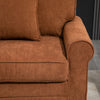 HOMCOM Modern 3-Seater Sofa, Upholstered Corduroy Fabric Couch with Pine Wood Legs, Pillows, Rolled Arms for Living Room, Brown