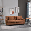 HOMCOM Modern 3-Seater Sofa, Upholstered Corduroy Fabric Couch with Pine Wood Legs, Pillows, Rolled Arms for Living Room, Brown