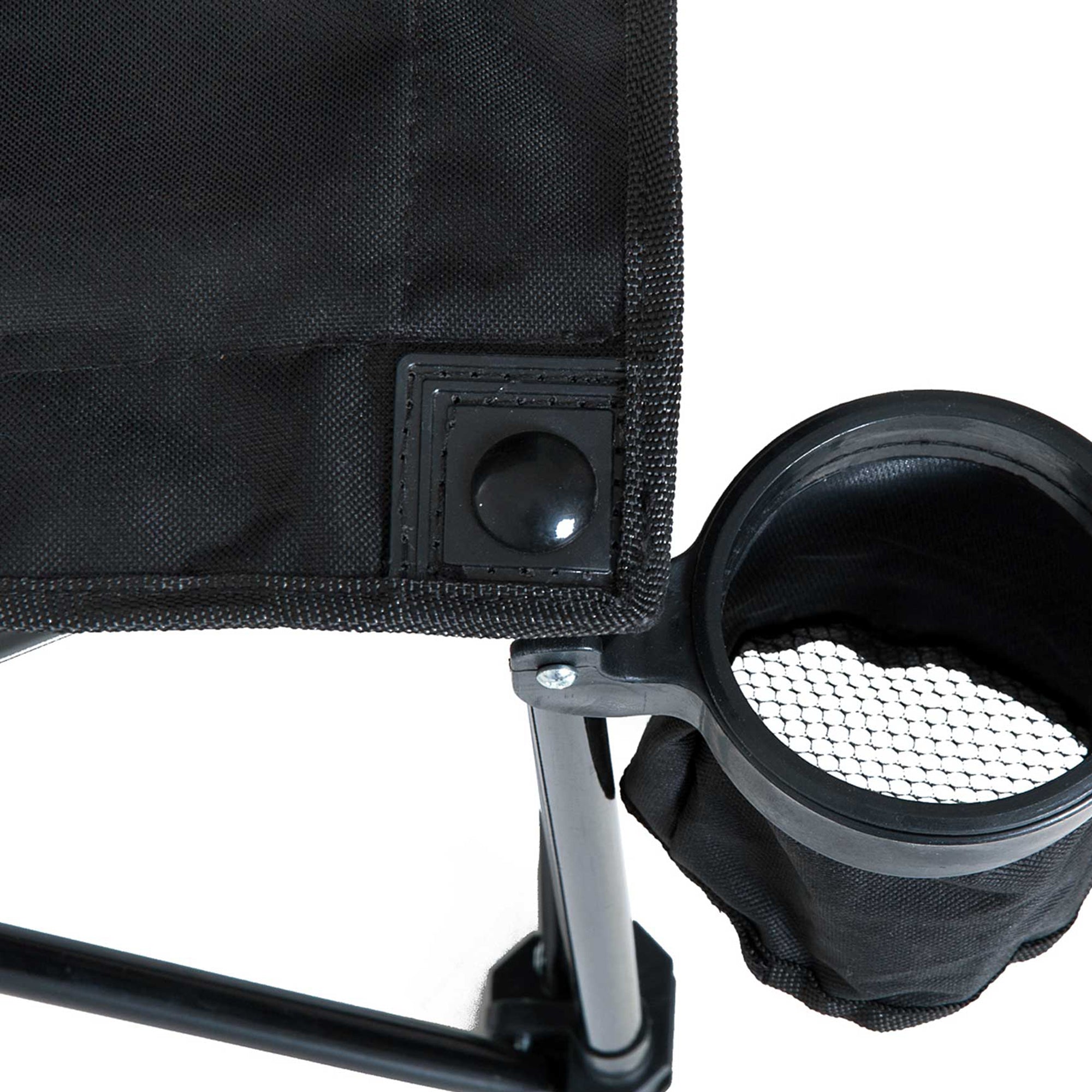 Outsunny 6 Seat Folding Camping Chair Portable Chaise Camping with Cup Holder and Carrying Case for Camping, Picnic, Sport Events, Black