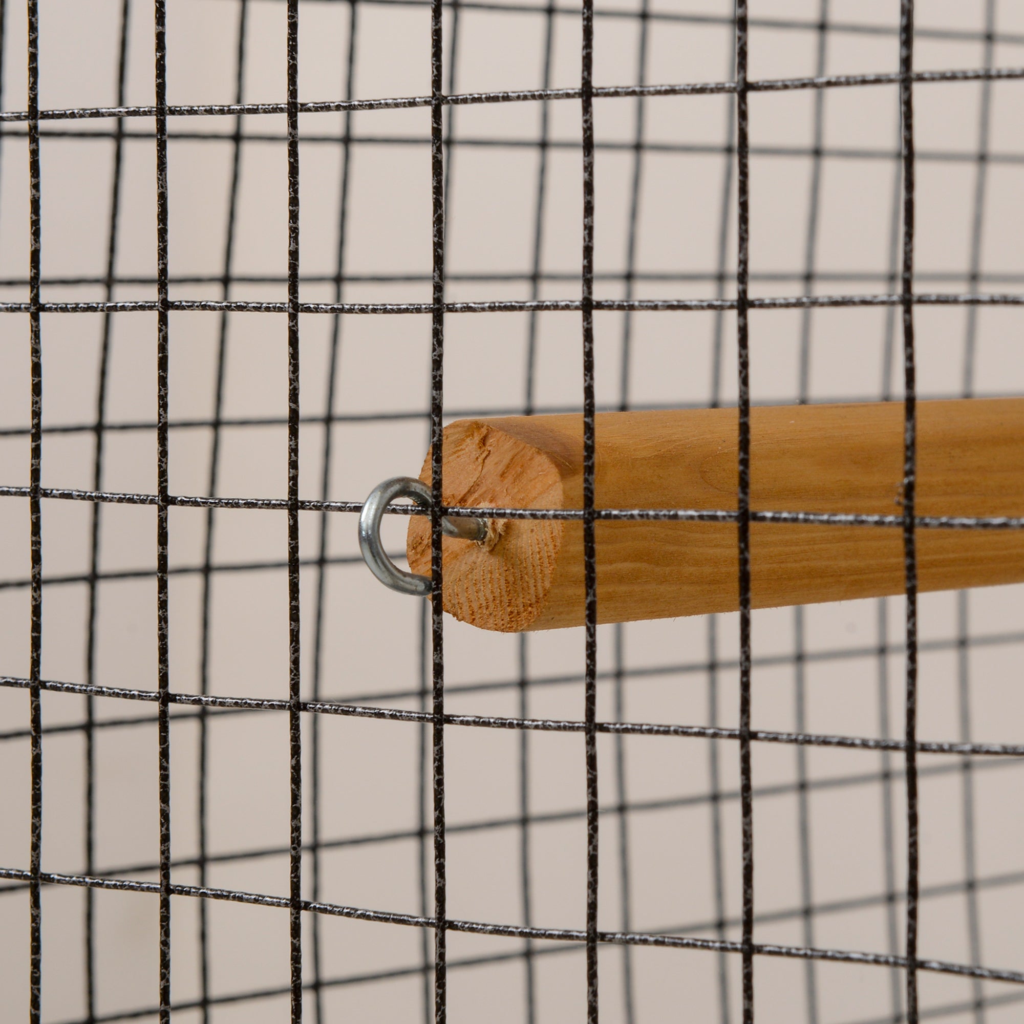 PawHut Bird Cage for Budgie Canary Cockatiel w/ Standing Pole, Nest, Slide-Out Tray, Wood & Steel for Indoors and Outdoors, 79 x 53 x 163cm - Natural