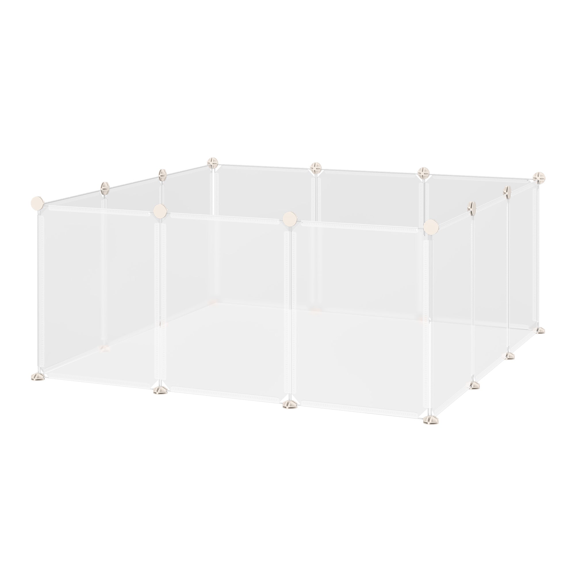 PawHut Pet Puppy Dog Playpen, Portable DIY Catio Small Animal Cage for Bunny Chinchilla Guinea Pig Indoor Outdoor, 12 Panel, 17.7 x 13.8 Inch