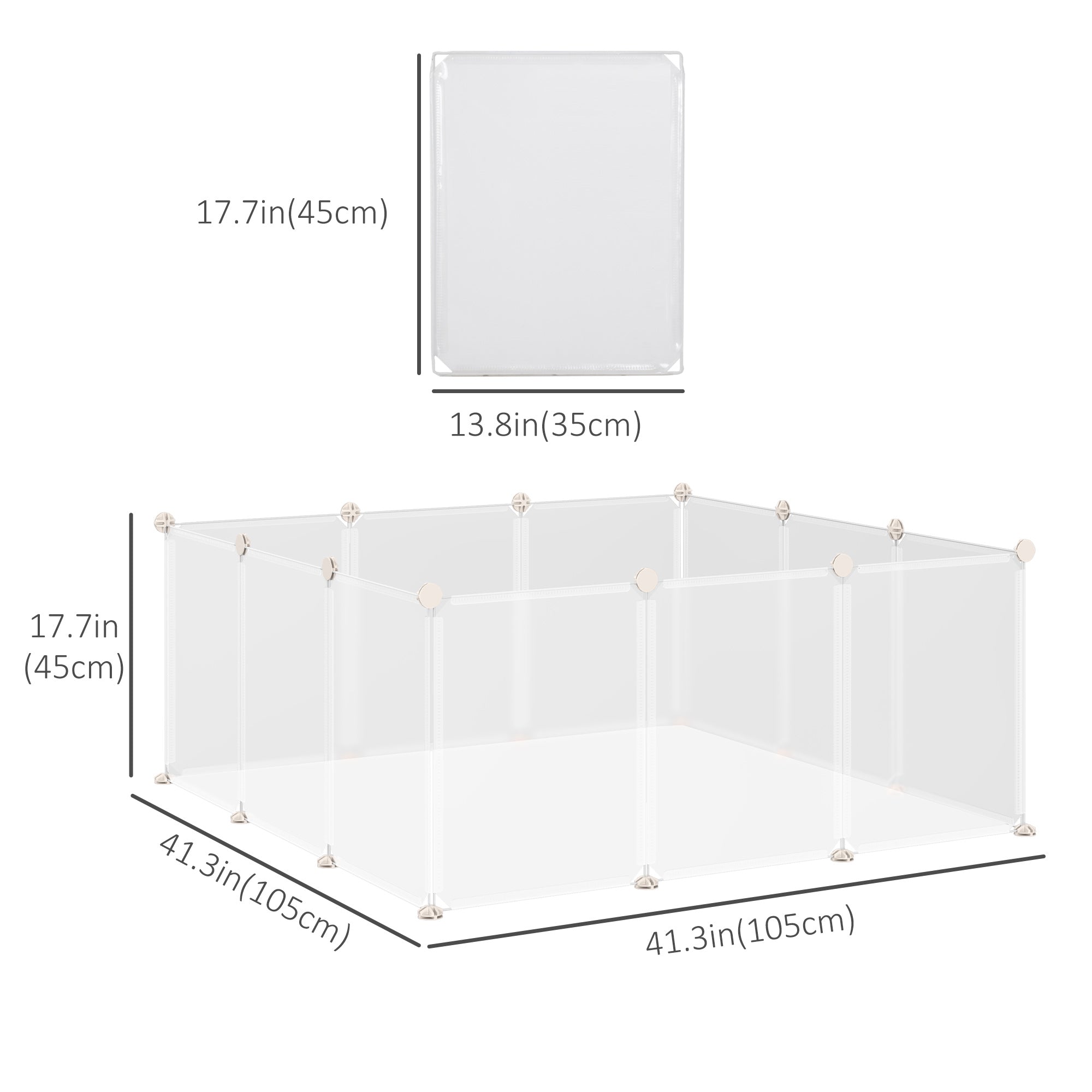 PawHut Pet Puppy Dog Playpen, Portable DIY Catio Small Animal Cage for Bunny Chinchilla Guinea Pig Indoor Outdoor, 12 Panel, 17.7 x 13.8 Inch