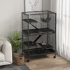 PawHut 5-Tier Rolling Small Animal Cage, Deluxe Guinea Pig Cage, Ferret Cage for Mink Chinchilla Kitten Rabbit, Small Pet Play House with Hammock Platform, Ramp, Tray, Dark Grey