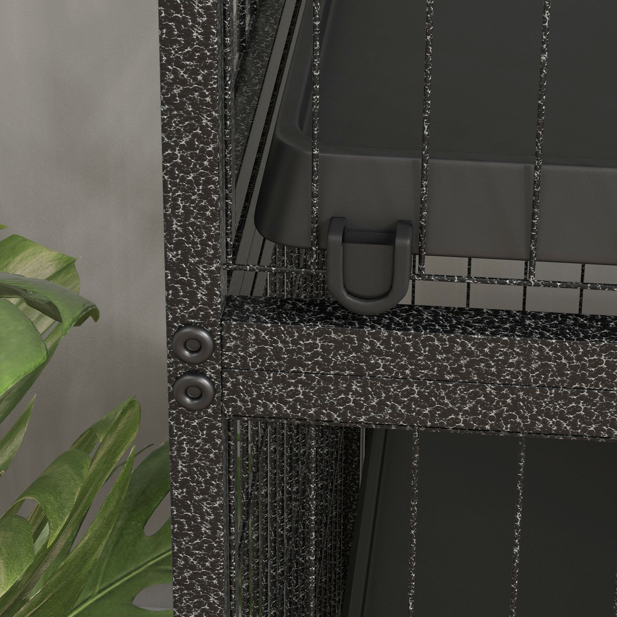 PawHut 5-Tier Rolling Small Animal Cage, Deluxe Guinea Pig Cage, Ferret Cage for Mink Chinchilla Kitten Rabbit, Small Pet Play House with Hammock Platform, Ramp, Tray, Dark Grey