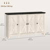HOMCOM Farmhouse Sideboard, Buffet Cabinet with Storage, Kitchen Storage Cabinets with 4 Barn-style Doors and Adjustable Shelves, Coffee Bar Cabinet, White Wood Grain