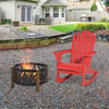Outsunny Wooden Adirondack Rocking Muskoka Chair with Slatted Wooden Design, Fanned Back and Classic Rustic Style, Red