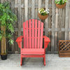 Outsunny Wooden Adirondack Rocking Muskoka Chair with Slatted Wooden Design, Fanned Back and Classic Rustic Style, Red