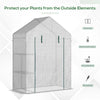 Outsunny 56" x 29" Walk-in Greenhouse for Outdoor, Portable Gardening Plant Hot House with 2-Tier Shelf, Roll-Up Zippered Door, PE Cover, Green