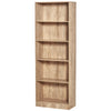 HOMCOM 5-Tier Bookcase, Storage Bookshelf, Display Shelves with Adjustable Shelves for Living Room, Home Office, Nature Wood