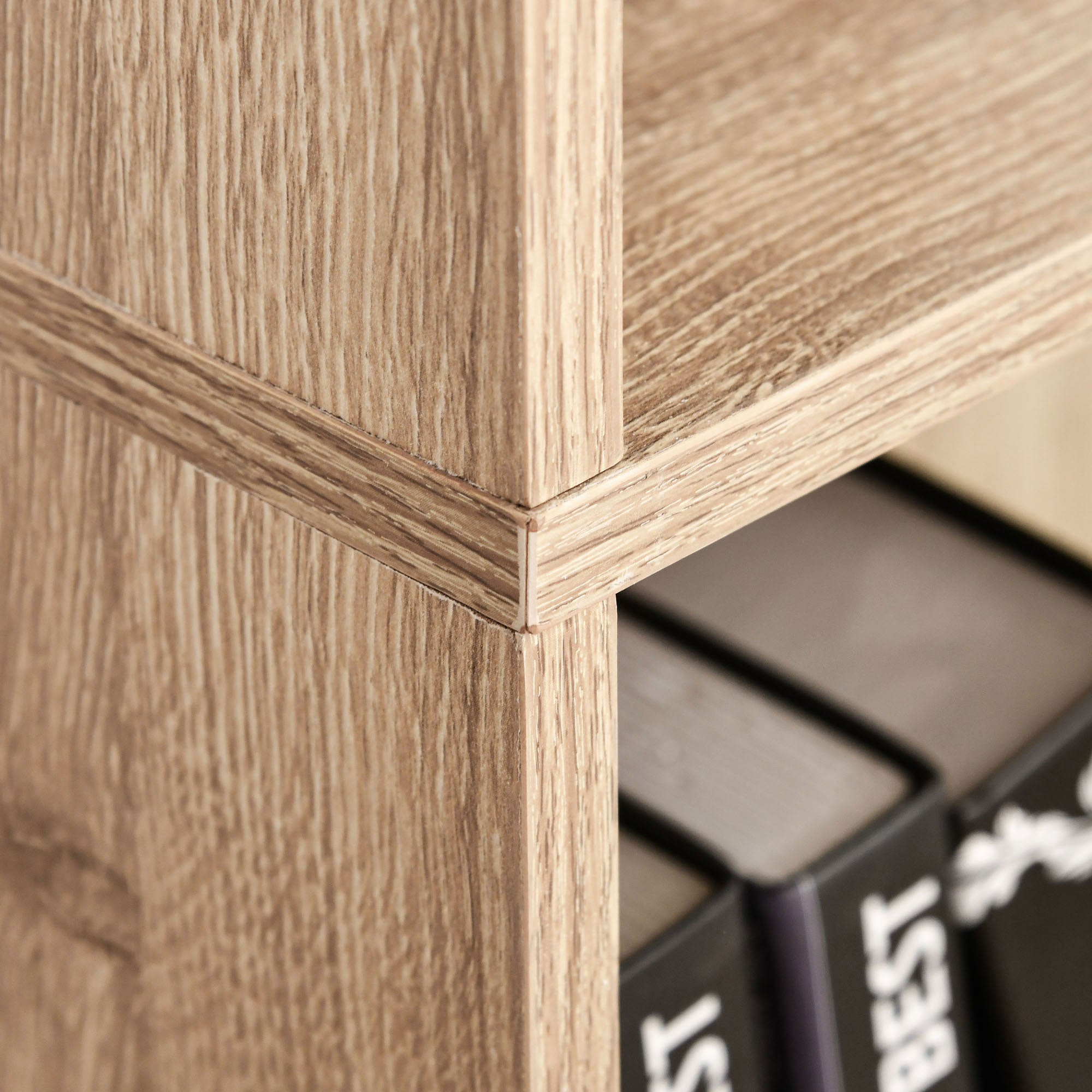 HOMCOM 5-Tier Bookcase, Storage Bookshelf, Display Shelves with Adjustable Shelves for Living Room, Home Office, Nature Wood