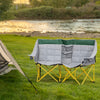 Outsunny 62" W Double Seat Camping Chair Folding Lawn Loveseat w/ Storage Pocket & Cup Holder Compact in a Bag for Outdoor, Beach, Picnic, Hiking, Travel, Green
