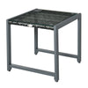 Outsunny Rattan Coffee Table, Wicker Patio Side Table with Tempered Glass Top and Aluminum Frame for Outdoor, Garden, Gray