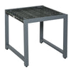 Outsunny Rattan Coffee Table, Wicker Patio Side Table with Tempered Glass Top and Aluminum Frame for Outdoor, Garden, Gray