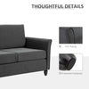 HOMCOM 56" Loveseat Sofa, Upholstered 2-Seater Couch with Armrests and Wooden Legs for Living Room, Bedroom, Dark Grey