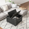 HOMCOM Farmhouse Coffee Table with Storage, Center Table with Hinged Lift Top and Hidden Space, Square Coffee Table for Living Room, Black