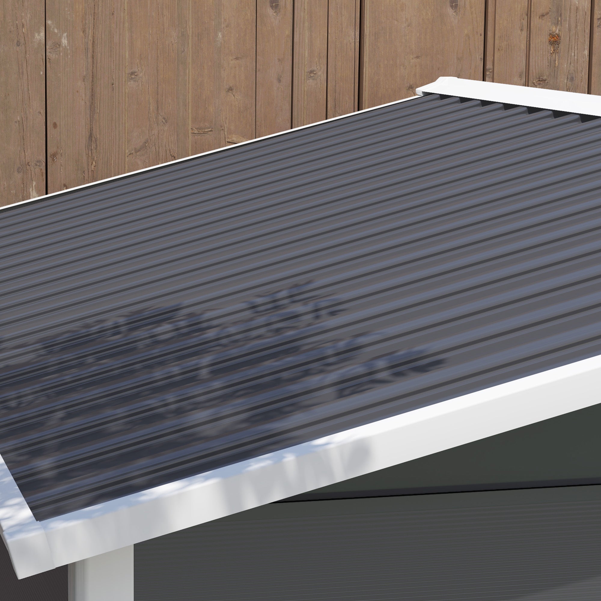 Outsunny 8' x 7' Outdoor Storage Shed, Galvanized Steel Metal Garden Shed with Lockable Doors, Floor Frame, Vents, Lock and Gloves for Backyard, Lawn, Patio, Dark Grey