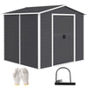Outsunny 8' x 7' Outdoor Storage Shed, Galvanized Steel Metal Garden Shed with Lockable Doors, Floor Frame, Vents, Lock and Gloves for Backyard, Lawn, Patio, Dark Grey