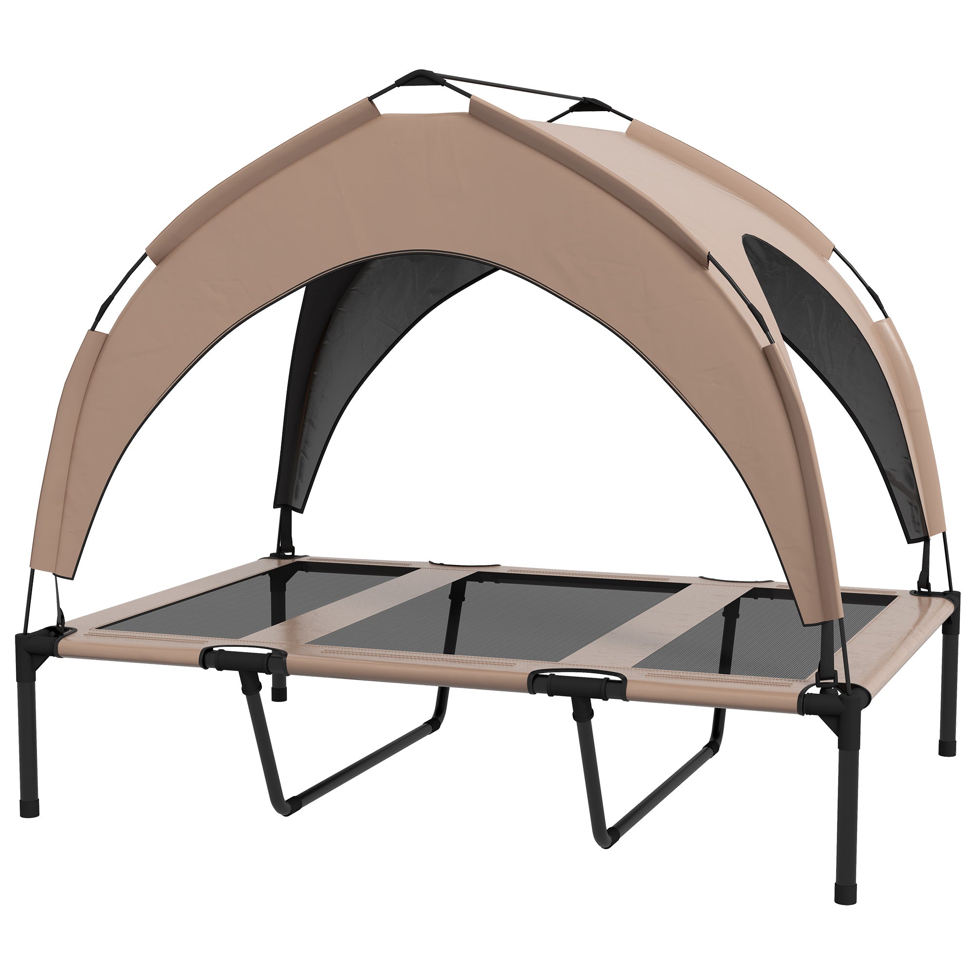 PawHut Elevated Dog Bed with Canopy, Cooling Dog Cot Bed for Camping, Portable Raised Pet Cot with Washable Breathable Mesh, for Indoor Outdoor, Large Dogs, 42