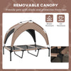 PawHut Elevated Dog Bed with Canopy, Cooling Dog Cot Bed for Camping, Portable Raised Pet Cot with Washable Breathable Mesh, for Indoor Outdoor, Large Dogs, 42" x 30" x 37", Coffee