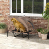 PawHut Elevated Dog Bed with Canopy, Cooling Dog Cot Bed for Camping, Portable Raised Pet Cot with Washable Breathable Mesh, for Indoor Outdoor, Large Dogs, 42" x 30" x 37", Coffee