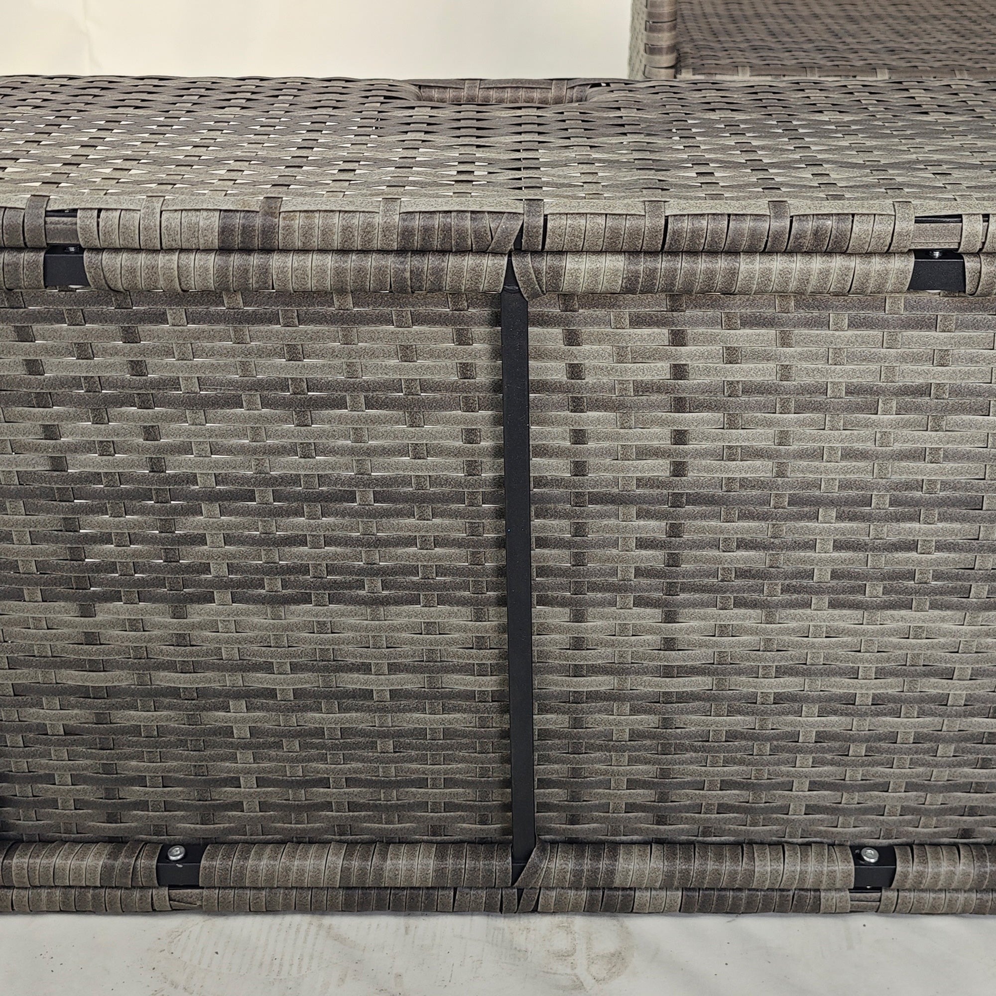 Outsunny Patio PE Wicker Garden Serving Cart with 2-Tier Shelf, Outdoor Wheeled Rattan Food Cart with Drawer, Handles, for Poolside, Garden, Mixed Grey