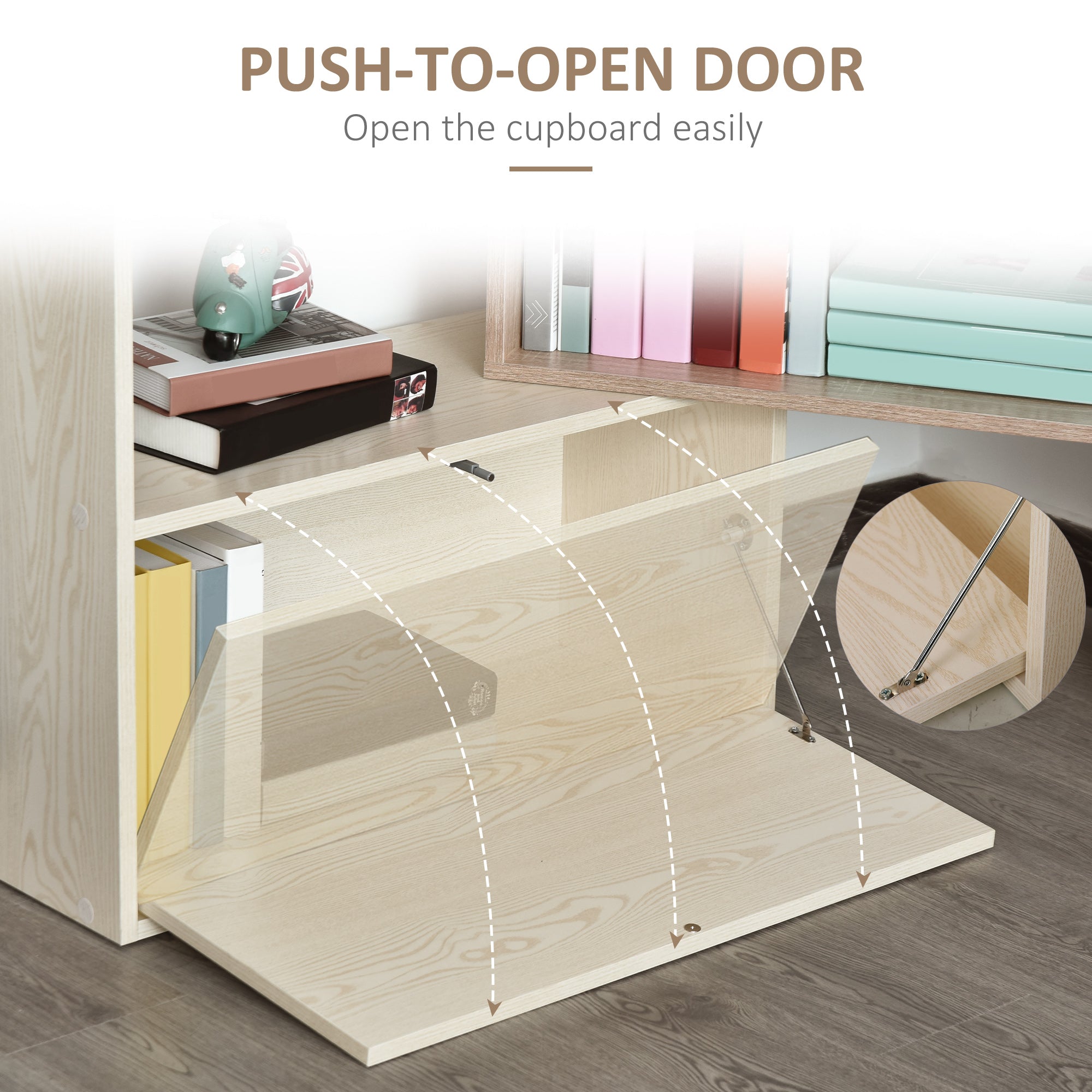 HOMCOM Corner Bookcase, Rotating Storage Display Shelf, Multifunction Tall Bookshelf, Space Saving Room Divider for Home Office, White Oak