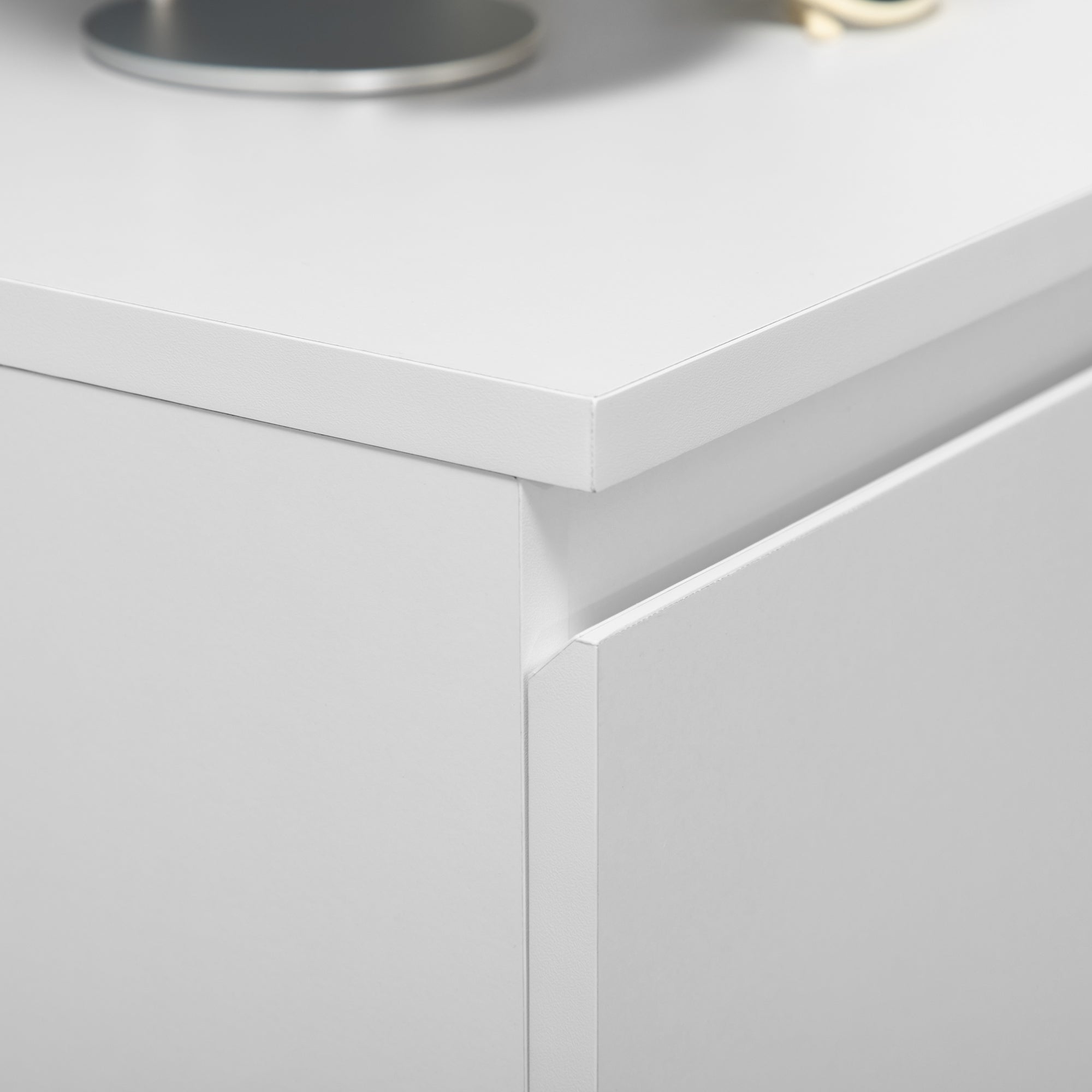 HOMCOM Chest of Drawers, Modern 5 Drawer Chest with Zinc Alloy Runners for Living Room, Bedroom, White