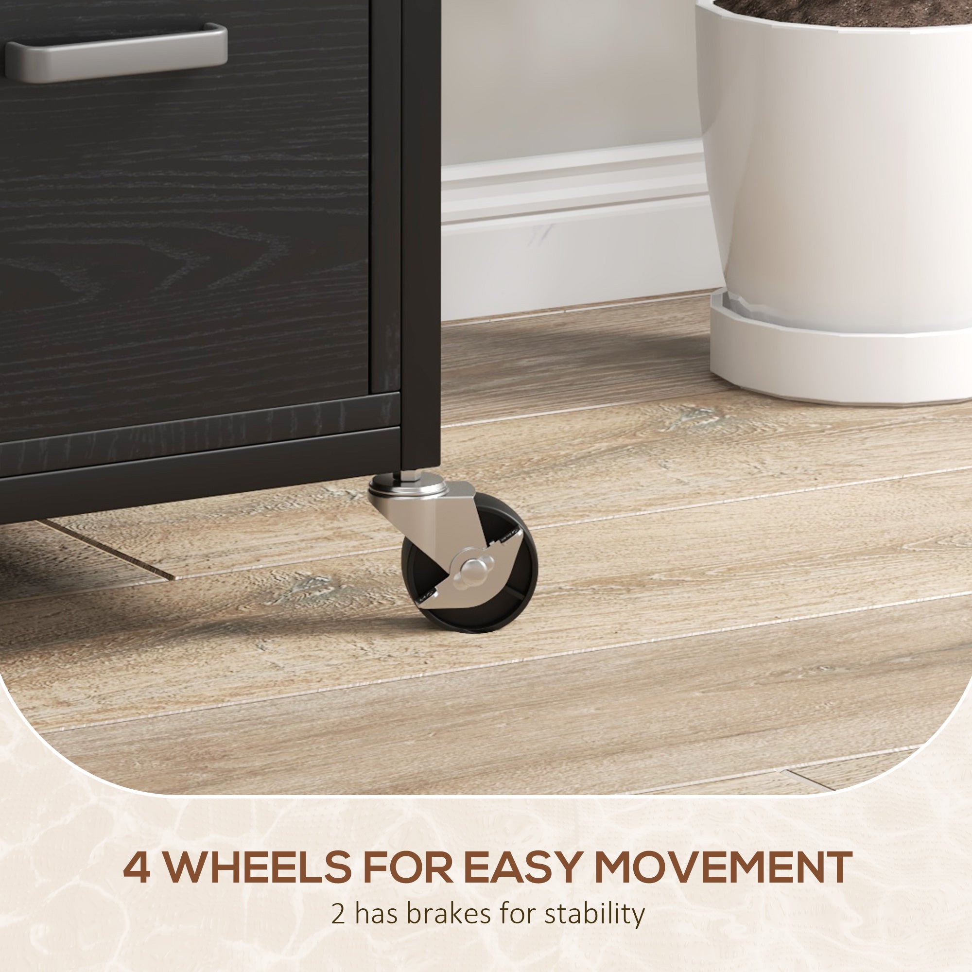 Vinsetto Vertical Filing Cabinet with Keys, Lockable File Cabinet with Adjustable Hanging Bar for Letter, A4 and Legal Size, 67.7" Tall Printer Stand with Shelves and Hooks, Black