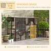 PawHut Catio, Large Outdoor Cat Enclosure with Cat Condos, Platforms, Ladders, Doors, Weather-Resistant Roof, Wooden Cat Cage for 1-4 Cats, Espresso