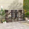 PawHut Catio, Large Outdoor Cat Enclosure with Cat Condos, Platforms, Ladders, Doors, Weather-Resistant Roof, Wooden Cat Cage for 1-4 Cats, Espresso