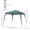 Outsunny 8' x 8' Pop Up Canopy Tent with Inclined Legs, Portable Party Tent Gazebo with Carrying Bag for Garden, Camping, Party, Picnic, Green