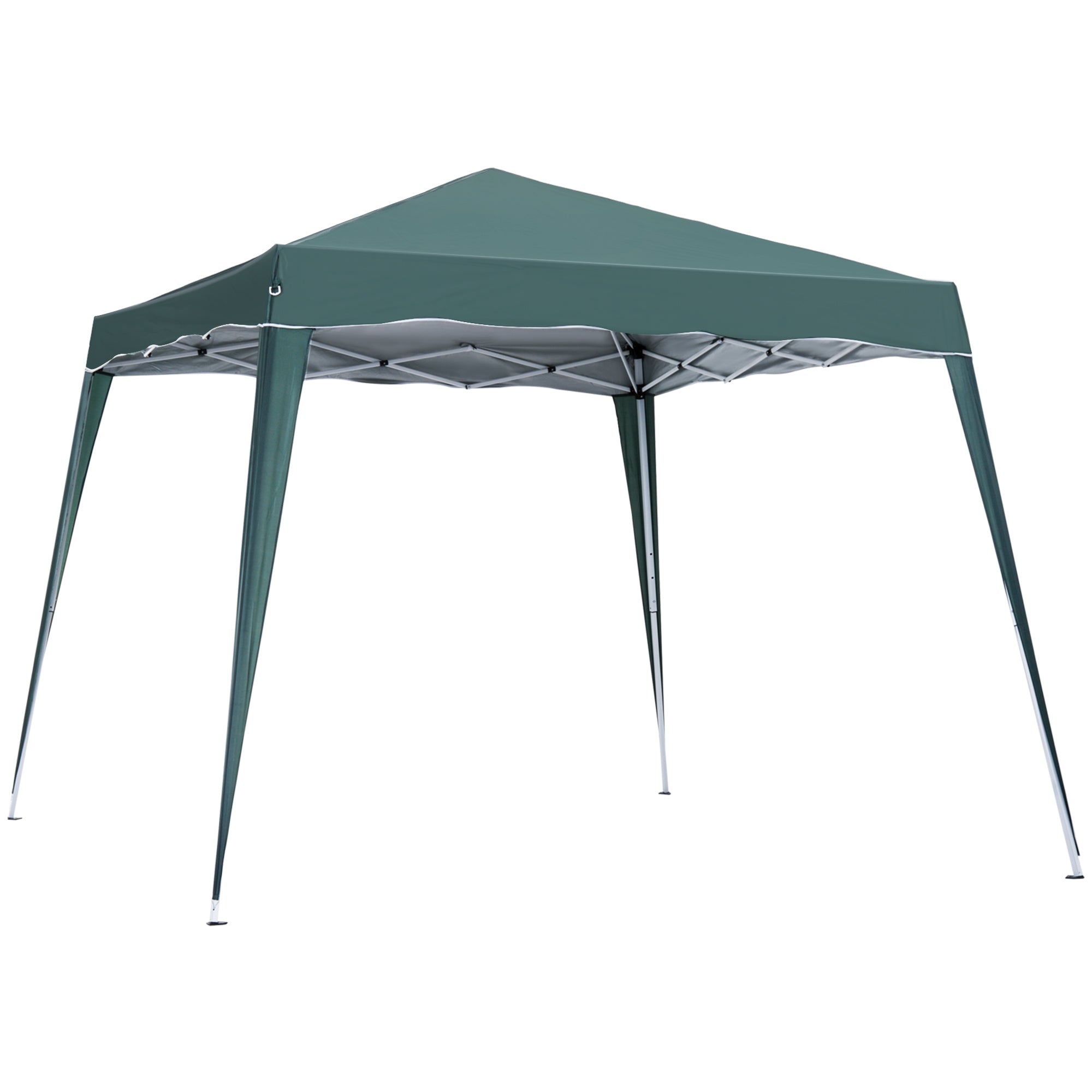 Outsunny 8' x 8' Pop Up Canopy Tent with Inclined Legs, Portable Party Tent Gazebo with Carrying Bag for Garden, Camping, Party, Picnic, Green