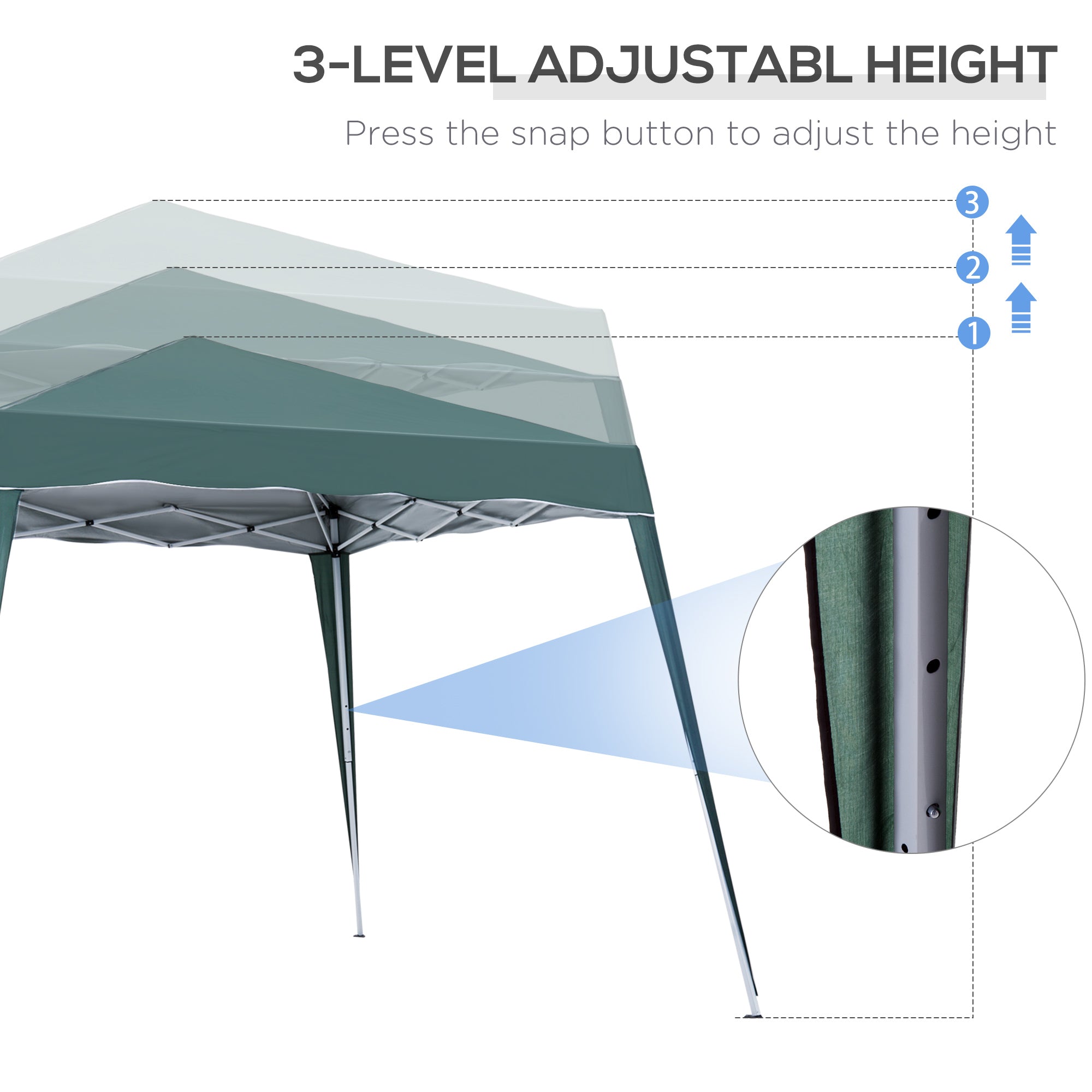 Outsunny 8' x 8' Pop Up Canopy Tent with Inclined Legs, Portable Party Tent Gazebo with Carrying Bag for Garden, Camping, Party, Picnic, Green