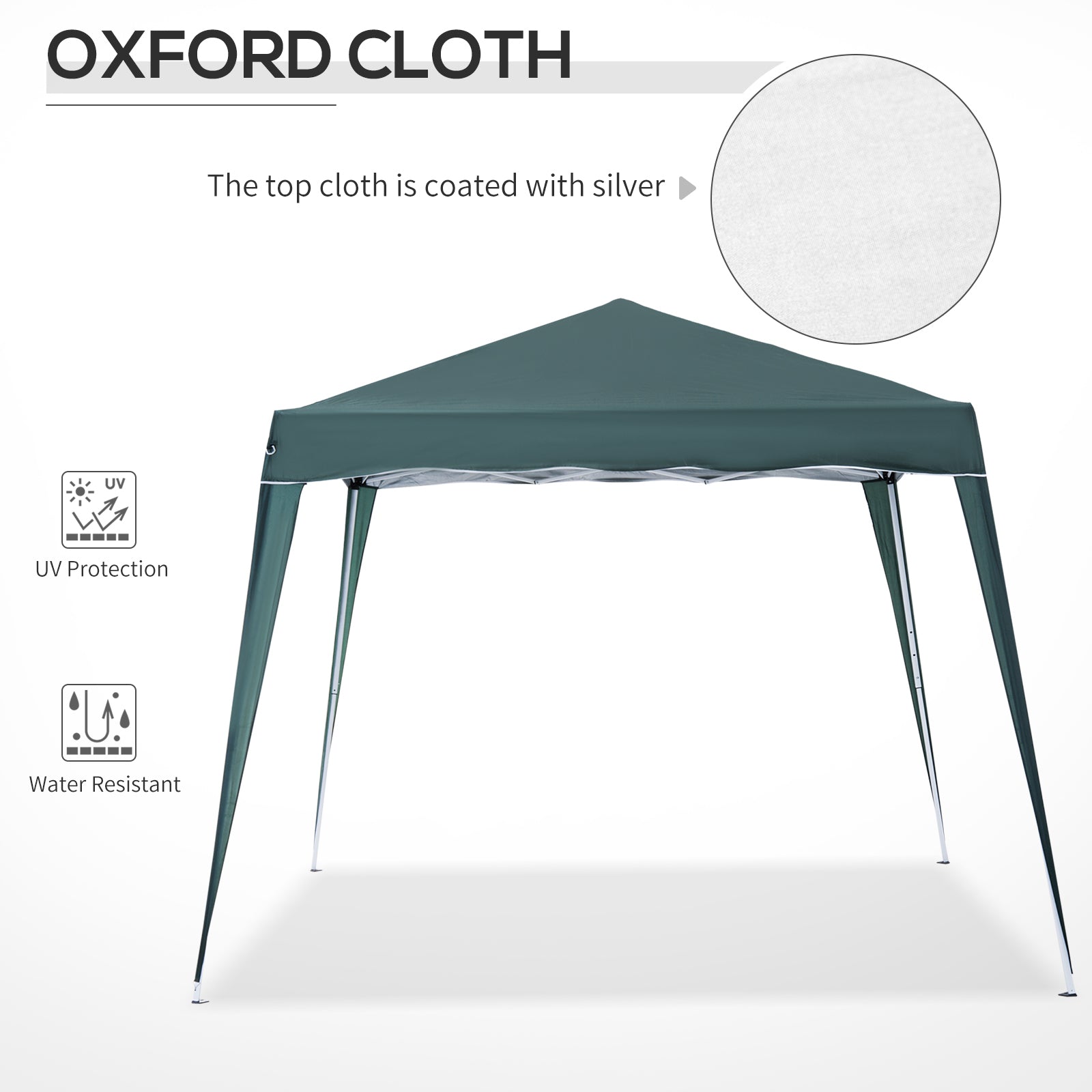 Outsunny 8' x 8' Pop Up Canopy Tent with Inclined Legs, Portable Party Tent Gazebo with Carrying Bag for Garden, Camping, Party, Picnic, Green