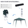 Outsunny 8' x 8' Pop Up Canopy Tent with Inclined Legs, Portable Party Tent Gazebo with Carrying Bag for Garden, Camping, Party, Picnic, Green