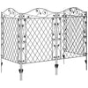 Outsunny Garden Fence, 4 Pack Metal Fence Panels, 11.5' Animal Barrier & Decorative Border Flower Edging for Yard, Landscape, Patio, Outdoor Décor, 43" H, Wavey Vines