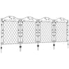 Outsunny Garden Fence, 4 Pack Metal Fence Panels, 11.5' Animal Barrier & Decorative Border Flower Edging for Yard, Landscape, Patio, Outdoor Décor, 43" H, Wavey Vines
