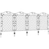 Outsunny Garden Fence, 4 Pack Metal Fence Panels, 11.5' Animal Barrier & Decorative Border Flower Edging for Yard, Landscape, Patio, Outdoor Décor, 43" H, Wavey Vines