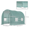 Outsunny 8'x6.6'x6.6' Heavy Duty Walk-in Greenhouse Garden Tunnel Hot House Outdoor Flower Vegetable Growth Warm House Roll Up Door, Windows, Steel