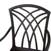 Outsunny 5 Pieces Outdoor Dining Set, Cast Aluminium Patio Table and Chairs with Parasol Hole for Garden Backyard Poolside, Patio Dining Set for 4, Brown
